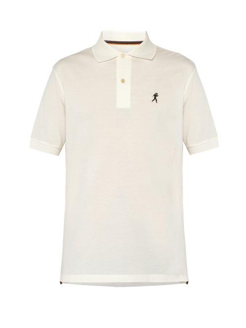 Matchesfashion.com Paul Smith - Explorer Embroidered Cotton Piqu Polo Shirt - Mens - White