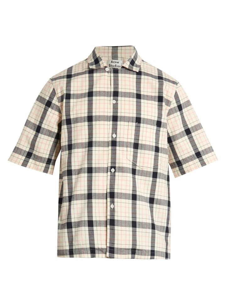 Acne Studios Elm Short-sleeved Checked Cotton Shirt