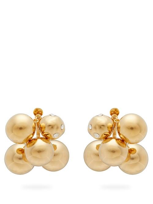 Matchesfashion.com Colville - Crystal Embellished Cluster Clip Earrings - Womens - Gold