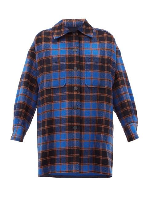 Matchesfashion.com See By Chlo - Checked Wool-blend Flannel Shirt Jacket - Womens - Blue Multi