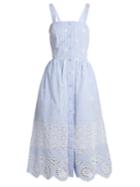 Sea Exploded Eyelet Button-front Cotton Dress