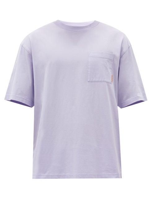 Matchesfashion.com Acne Studios - Extorr Logo-tab Cotton-jersey T-shirt - Mens - Light Purple