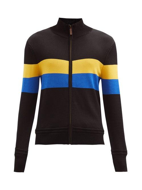 Matchesfashion.com Wales Bonner - Saint Jones High-neck Knit Cardigan - Mens - Black