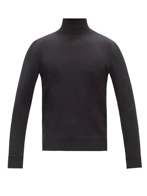 The Row - Emile Back-stripe Roll-neck Sweater - Mens - Black