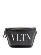 Mens Bags Valentino Garavani - Vltn-print Leather Cross-body Bag - Mens - Black White