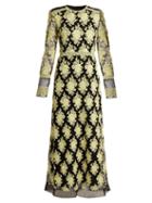 Matchesfashion.com Burberry - Floral Embroidered Mesh Dress - Womens - Yellow Multi