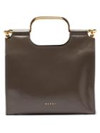 Matchesfashion.com Marni - Borsa Crinkled Leather Bag - Womens - Dark Grey