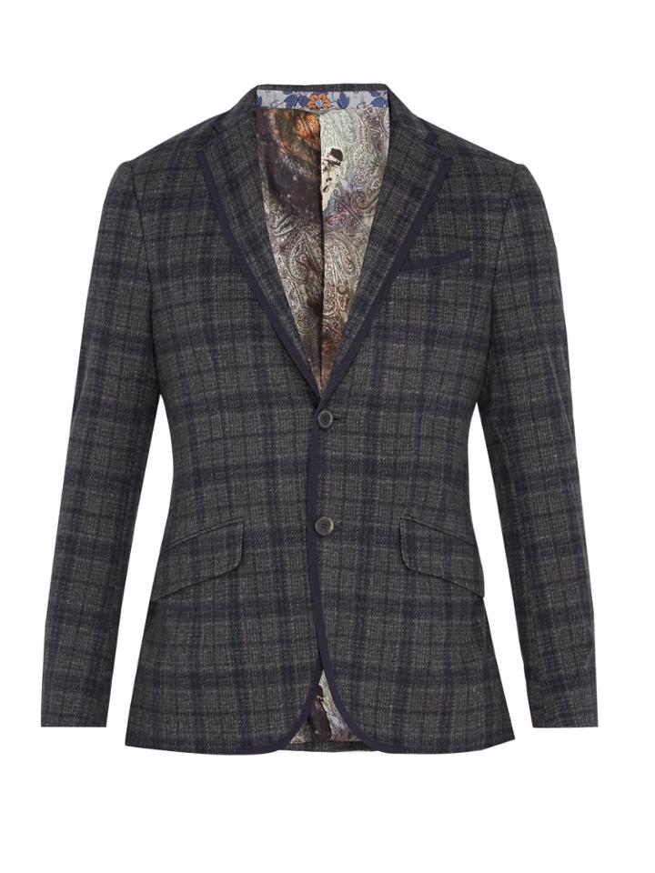 Etro Checked Flannel-wool Blazer