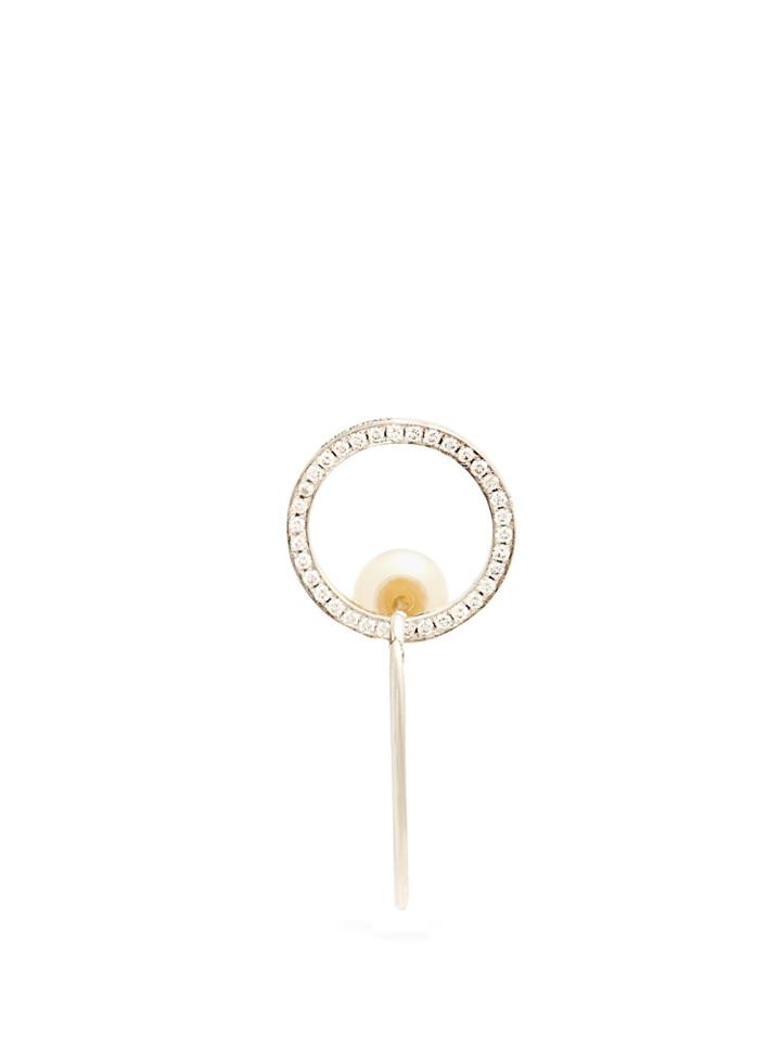 Delfina Delettrez Diamond, Pearl & White-gold Single Earring