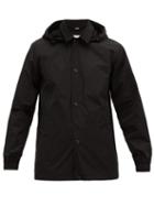 Matchesfashion.com Burberry - Rubberised Logo Plaque Hooded Windbreaker Jacket - Mens - Black