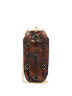 Matchesfashion.com Erdem - Crystal And Beaded Rose Brocade Cross Body Bag - Womens - Bronze