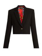 Versace Notch-lapel Silk Cropped Blazer