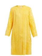 Matchesfashion.com By Walid - Tanita Floral Embroidered Silk Coat - Womens - Yellow