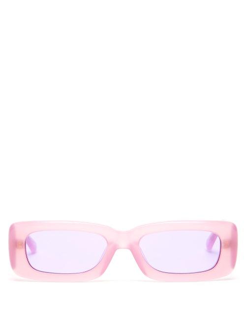 Matchesfashion.com Linda Farrow - X The Attico Mini Marfa Acetate Sunglasses - Womens - Pink