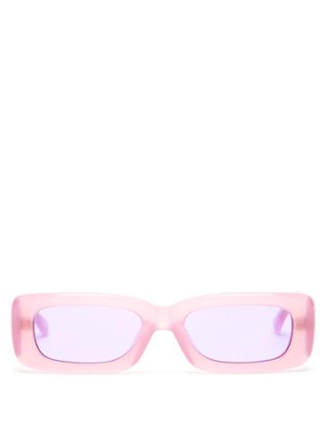 Matchesfashion.com Linda Farrow - X The Attico Mini Marfa Acetate Sunglasses - Womens - Pink