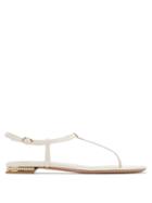 Matchesfashion.com Nicholas Kirkwood - Casati Faux Pearl Heeled Leather T Bar Sandals - Womens - White