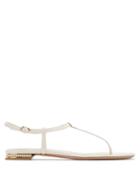 Matchesfashion.com Nicholas Kirkwood - Casati Faux Pearl Heeled Leather T Bar Sandals - Womens - White