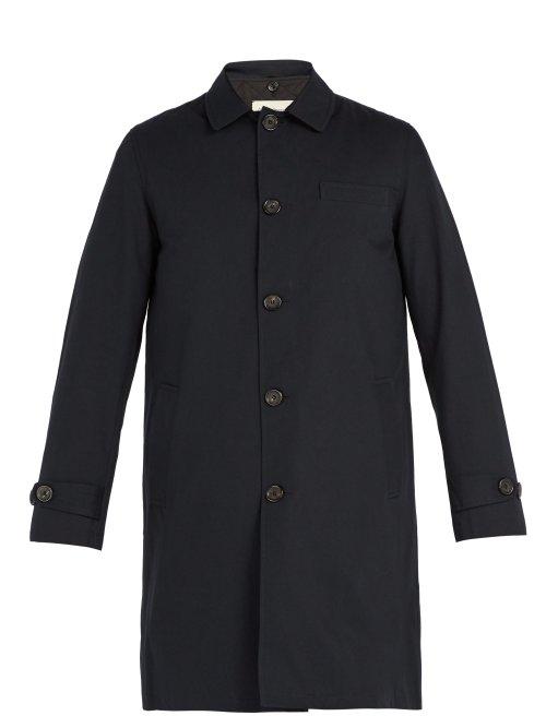 Matchesfashion.com Oliver Spencer - Beaumont Gabardine Coat - Mens - Navy