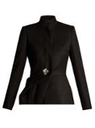 Lanvin Draped-side High-neck Wool-twill Jacket