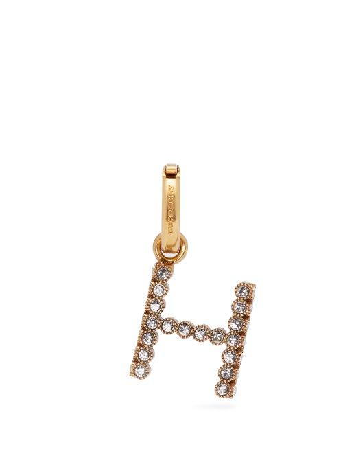 Matchesfashion.com Burberry - H Crystal Embellished Letter Charm - Womens - Crystal
