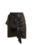 Matchesfashion.com Isabel Marant - Nela Ruffled Leather Mini Skirt - Womens - Black