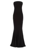 Norma Kamali - Strapless Fishtail Jersey Maxi Dress - Womens - Black