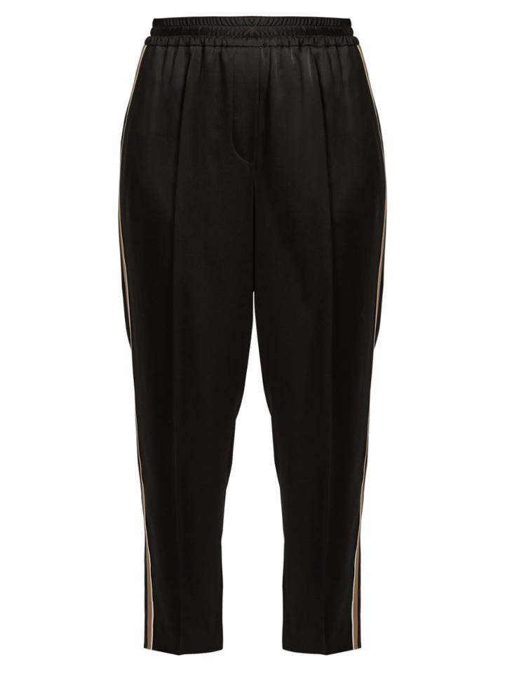 Brunello Cucinelli Contrast-panel Satin Trousers