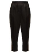 Brunello Cucinelli Contrast-panel Satin Trousers
