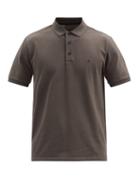 Matchesfashion.com Rag & Bone - Logo-embroidered Cotton-blend Polo Shirt - Mens - Dark Grey