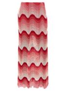 Matchesfashion.com Mary Katrantzou - More Smiles Wave-crochet Maxi Skirt - Womens - Pink
