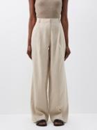 Matteau - High-waisted Line-blend Wide-leg Trousers - Womens - Natural