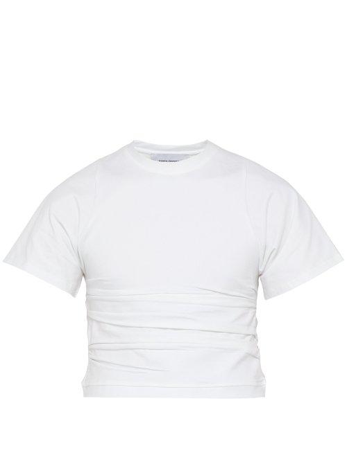 Matchesfashion.com Bianca Saunders - Creased Cropped Cotton Blend Top - Mens - White