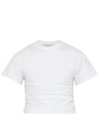 Matchesfashion.com Bianca Saunders - Creased Cropped Cotton Blend Top - Mens - White