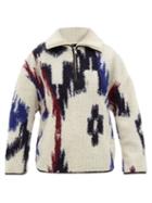 Isabel Marant Toile - Marner Ikat-jacquard Fleece Sweatshirt - Womens - Ivory Multi