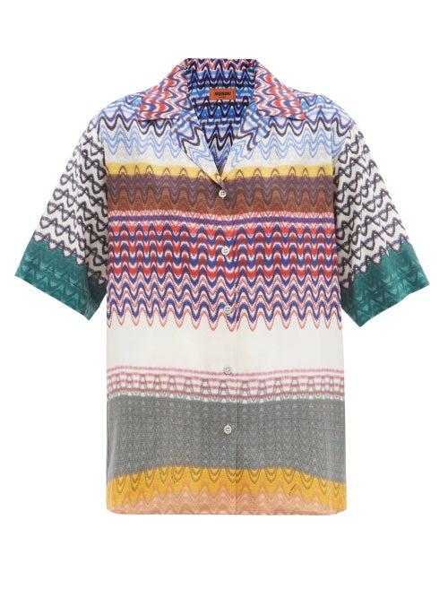 Matchesfashion.com Missoni - Zigzag-print Silk Shirt - Womens - Multi
