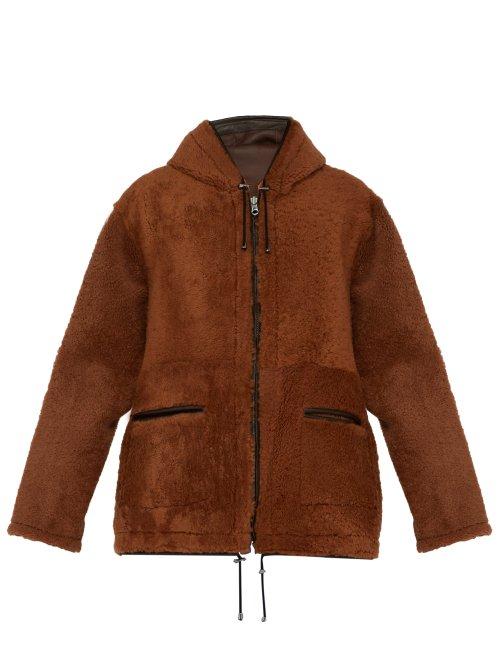 Matchesfashion.com Aries - Reversible Hooded Shearling Jacket - Mens - Brown