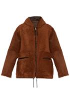 Matchesfashion.com Aries - Reversible Hooded Shearling Jacket - Mens - Brown