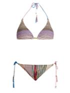 Missoni Mare Stripe-knit Halterneck Triangle Bikini