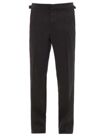 Burberry - Radcliffe Wool-crepe Tuxedo Trousers - Mens - Black