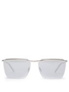 Matchesfashion.com Saint Laurent - D Frame Metal Sunglasses - Mens - Silver