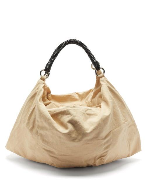 Matchesfashion.com Lemaire - Large Braided-handle Cotton-blend Twill Tote Bag - Womens - Beige