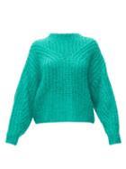 Matchesfashion.com Isabel Marant - Inko Pointelle Mohair Blend Sweater - Womens - Green