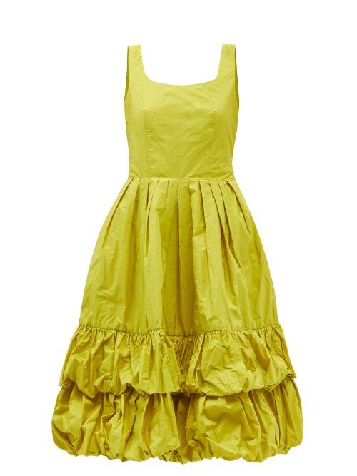 Molly Goddard - Nikita Bubble-hem Taffeta Dress - Womens - Yellow