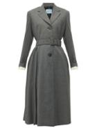Matchesfashion.com Prada - Single Breasted Prince Of Wales Check Wool Coat - Womens - Grey
