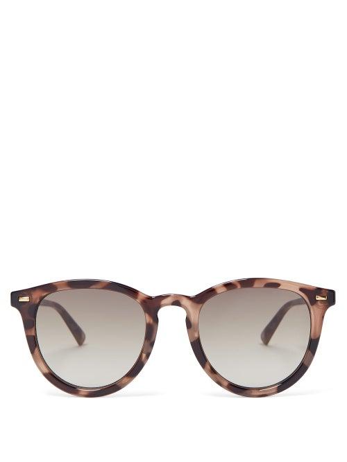 Matchesfashion.com Le Specs - Fire Starter Round Acetate Sunglasses - Womens - Khaki Multi