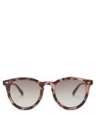 Matchesfashion.com Le Specs - Fire Starter Round Acetate Sunglasses - Womens - Khaki Multi