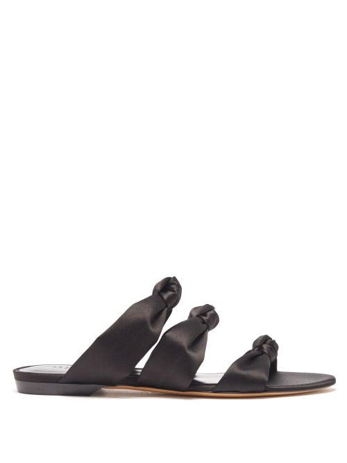 Le Monde Beryl - Knotted-satin Sandals - Womens - Black
