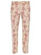 Matchesfashion.com Aries - Rose Print Cotton Twill Chino Trousers - Mens - Red White