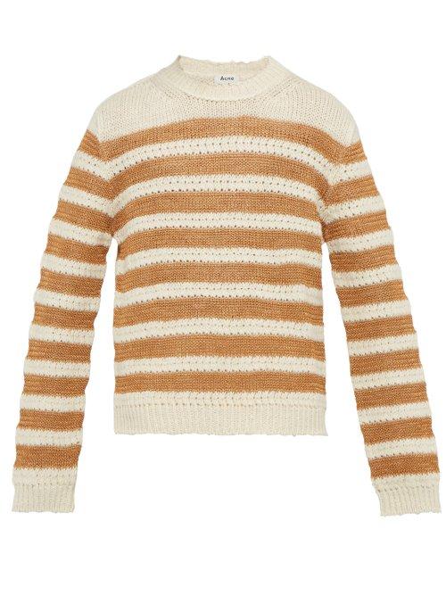 Matchesfashion.com Acne Studios - Kiefer Breton Striped Sweater - Mens - Beige