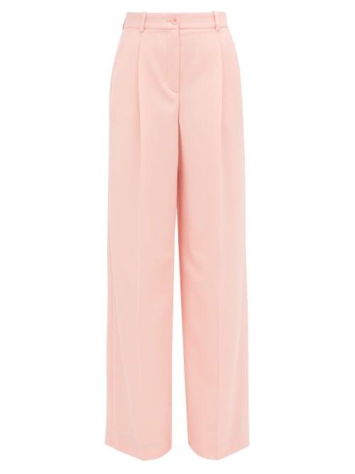 Matchesfashion.com Racil - Peter High-rise Wool-twill Palazzo Trousers - Womens - Pink
